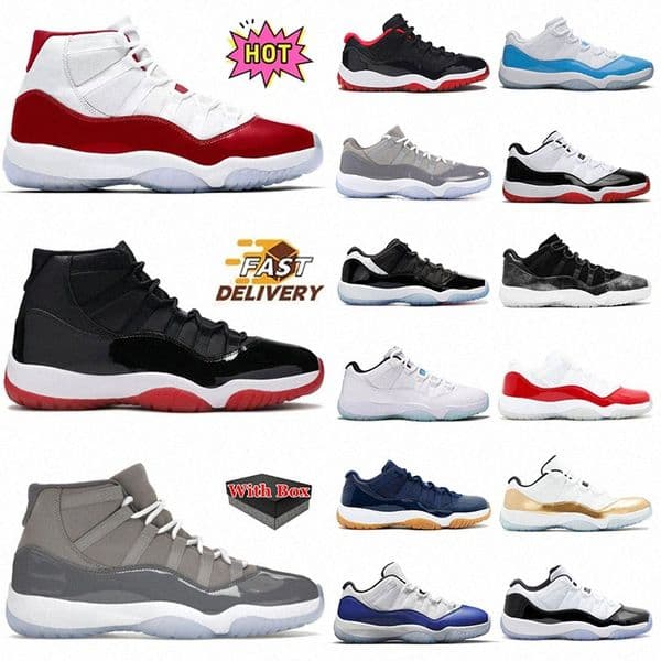With Box Designer 11 11s Basketball Shoes Hight Cut Purple Rain Bred Velvet Neapolitan Gamma Blue Cherry Red Cool Grey Space Jam Pure Violet Men Women 89dZ#