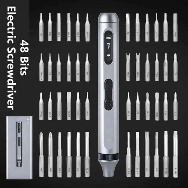 50-in-1 Electric Screwdriver Set with 48 Magnetic Bits Quiet Sound Cordless Screwdriver Type-C Fast Charging X251203
