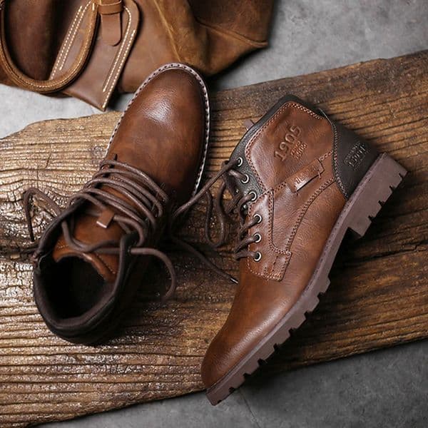 Vintage Men Boots Autumn Winter Shoes High Quality Mens Leather Boots Side Zipper Mens Ankle Boots Large Size 39-48 251124