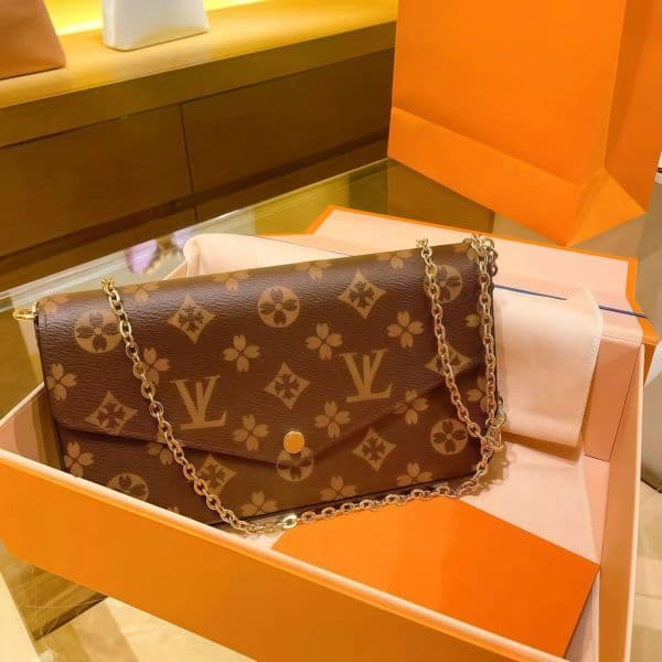 Designer Shoulder Bags 3/pcs Set Top Luxury Designer Wallet Shoulder Bag Women Classic Flower Pochette Felicie Bag Leather Clutch Tote Messenger bags with orange box