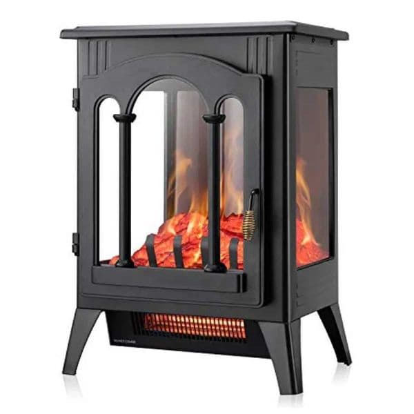 23 Electric Fireplace Stove Freestanding Fireplace Stove with Adjustable Realistic 3D Flame Effect Overheating Protection 100 X251203