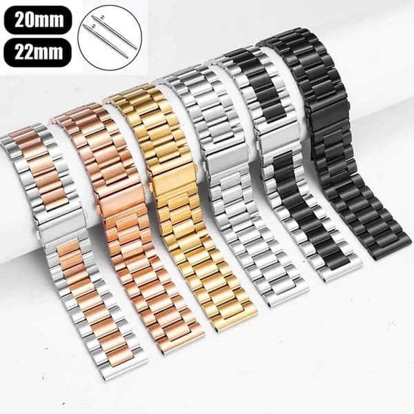 Stainless Steel band For Galaxy watch 7/FE/6/5 pro/4/Classic 20mm 22mm metal bracelet amazfit GTS-GTR-4-3-2e-mini strap C251203