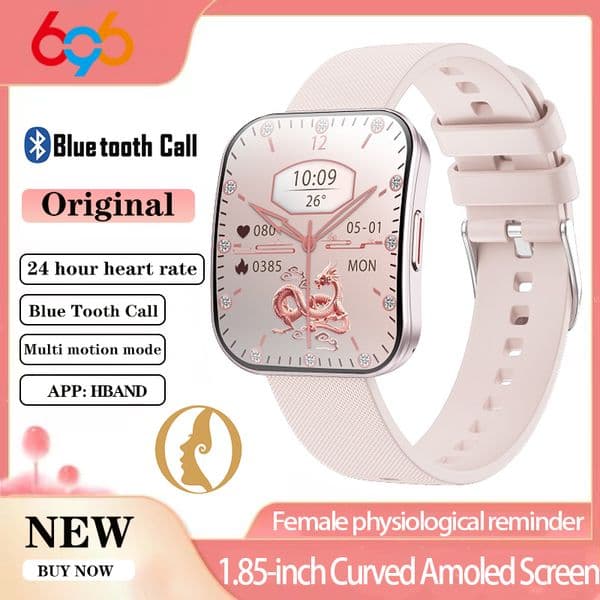 Amoled Ultra-thin Curved Waterproof Smartwatch Women Blue Tooth Call Smart Watch Men Sleep 24h Heart Rate Health Monitor Sports