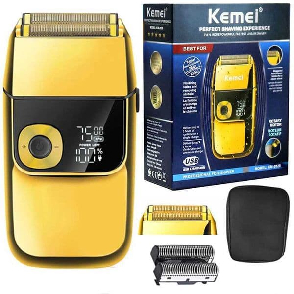 Kemei 2028 Barber Professional Beard Hair Shaver For Men Electric Shaver Rechargeable Electric Razor Balds Shaving hine Y251203