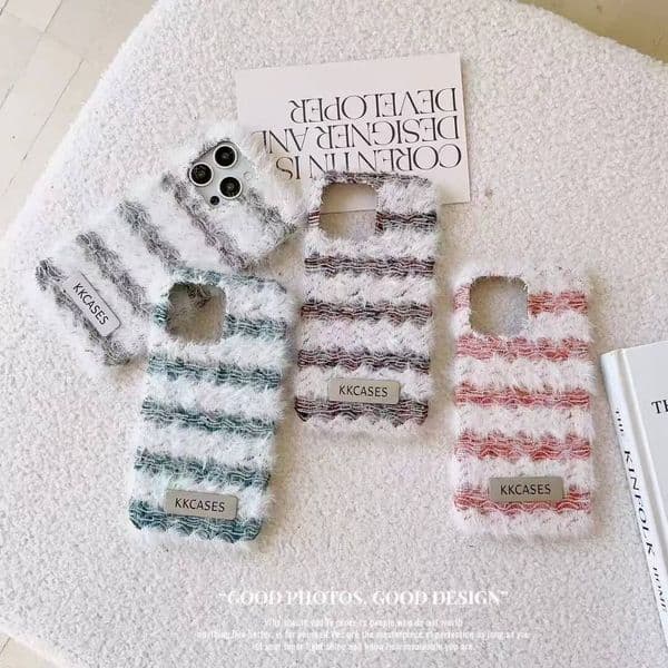 Autumn and winter dopamine plush suitable for iPhone 16 15 14 13 Pro Max PIus phone case all inclusive