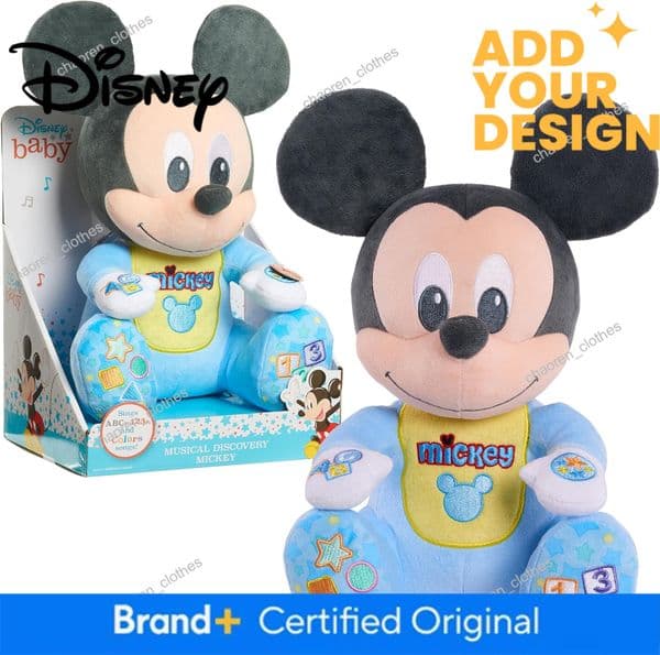 Disney custom Mickey Mouse Baby Musical Discovery Interactive Plush Mouse, Features Mickey Phrases, Kids Toys for Ages 06 Month by Just Play
