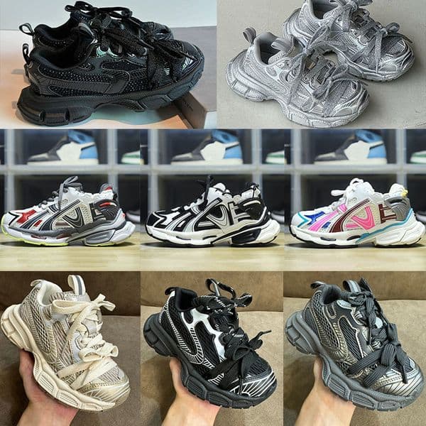 Designer Track 10XL Kids Runner 7.0 7.5 Casual Shoes Boy Girl Retro Platform black white pink blue Trainers Outdoor Sneakers Size 26-37 S260330
