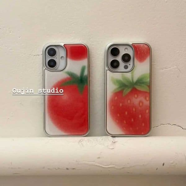 Ins Korean Red Fruit Strawberry Tomato Phone Case For 16E 15 14 13 12 11 Pro Max 7 8 Plus XR XS MAX Y2K Pink Girl Cover M251203