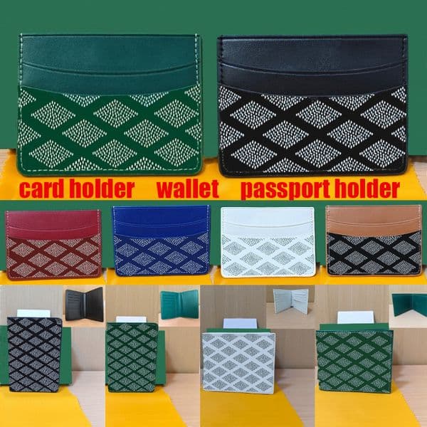 card holder designer wallet designer cardholder mens women cardholder pattern design wallet Green passport holder Green black 5-slot cardholders 020253