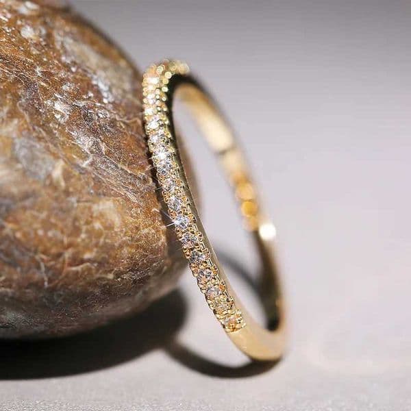 Huitan New 2020 Minimalist Thin Rings for Women Wedding Brilliant Cubic Zircon High Quality Versatile Female Finger Ring JewelryXJ251202