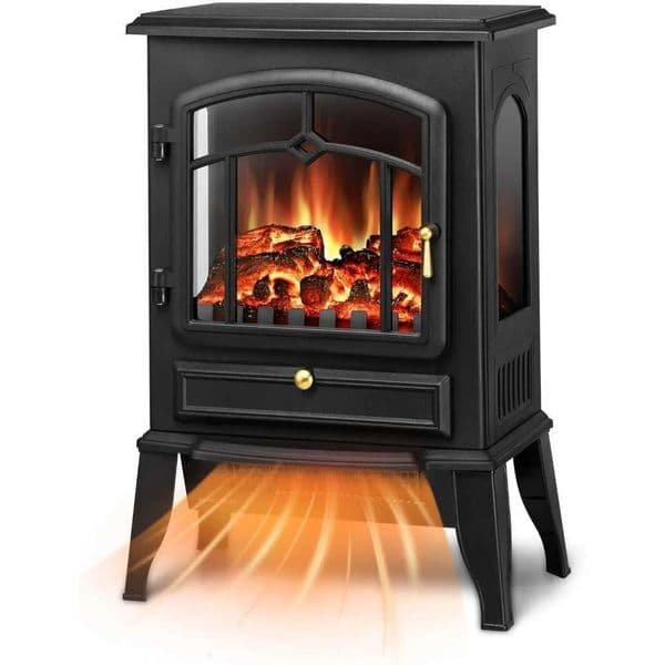 22-inch XBeauty Indoor Electric Fireplace Stove with Adjustable 3D Flame Effect and Overheating Protection X251203