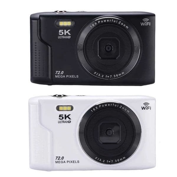 5K Digital Camera Portable Vlog Travel Camera LED Fill Light AF Autofocus 1200mAh Battery 28 inch LCD Sn for PhotographyXJ251203