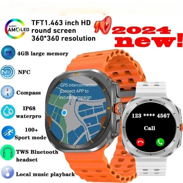 For Samsung Galaxy Watch Ultra New Smart Watch 2024 Bluetooth Call 4GB Memory Offline Music Video Playback Smartwatch men Women
