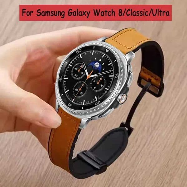 SiliconeLeather Band For Galaxy Watch 8 44mm 40mm 8 Classic 46mm Fashion Magnetic Bracelet Galaxy Watch tra 2025 47mm C251203