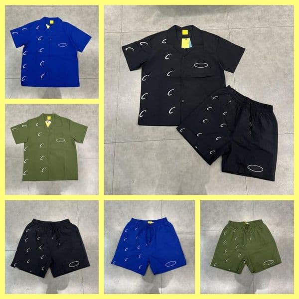 Men's Casual Shirts Designer Shirt Pure Cotton Breathable Summer Suit Hip-hop Loose Short-Sleeved Top Shorts High Quality Sportswear Size