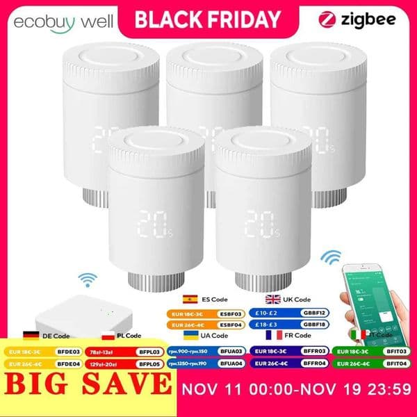 Tuya Thermostatic Radiator Valve Zigbee 30 Radiator Valve Zigbee Thermostatic Head Wifi Temperature Controller Alexa Alice X251203