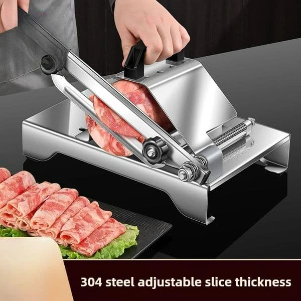 Professional Manual Meat Slicer 304 Steel Blade for Cutting Frozen Beef Lamb Mutton Home Kitchen Commercial Food Prep Tool 251202