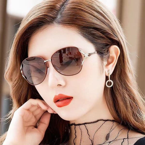 UV400 Sunglasses For Women, Polarized, Color-Changing, UV Protection, Fashionable High-End Glasses With Rhinestones