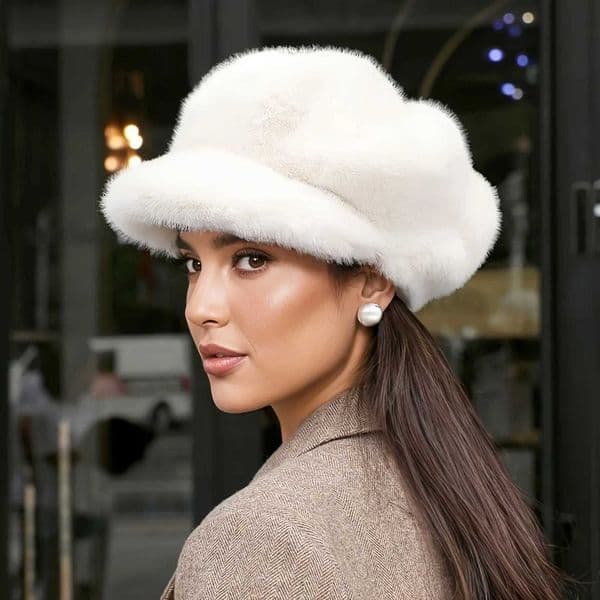 Ladies autumn and winter plush berets warm cloud hats octagonal hats are suitable for daily commuting and shoppingXJ251204