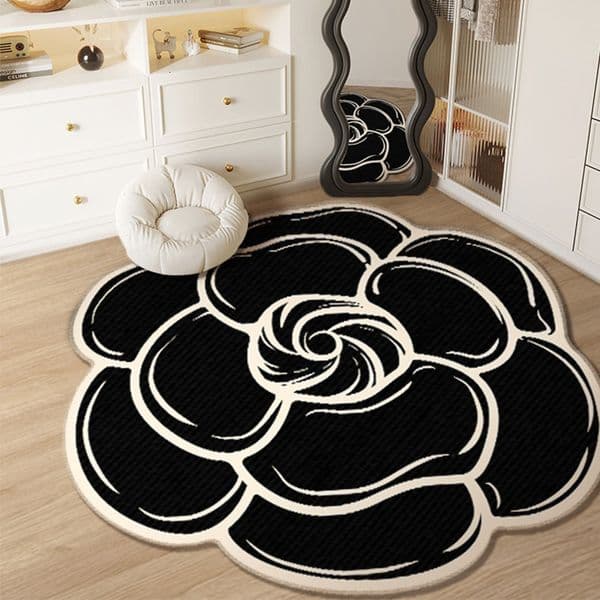 Special-shaped living room carpet, makeup table, high-end bedroom dressing table, cloakroom, chairs and stools, bedside round floor mat