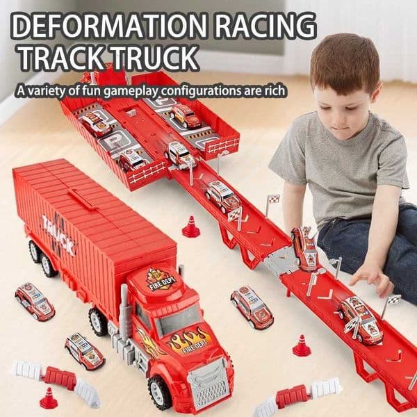 Large variable rail car ejection car toy storage container car Toy car truck model track ejection June 1 Childrens Day gift Y251204
