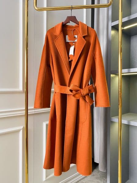 Double sided water ripple cashmere bathrobe windcoat