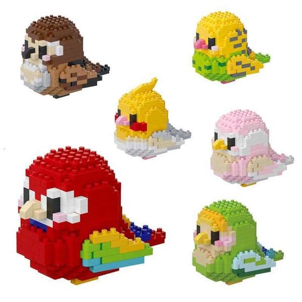 Cute Colorful Parrot Small Particle Building Block Micro Blocks Toys Sets Animals 3D Models Ornament Gifts W251204