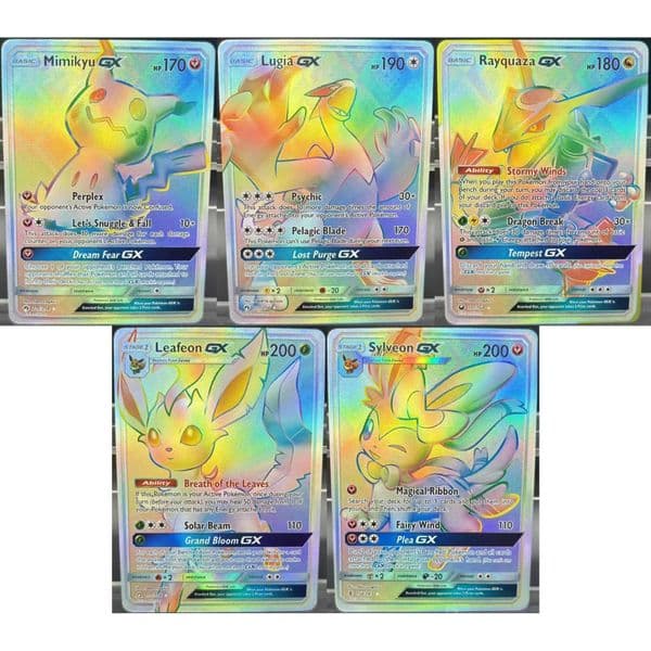 5Pcs/set English Lugia Sylveon Flash Card Self Made Game Card Gift L251204DYR0