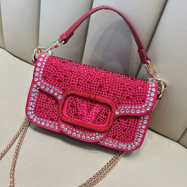 Shoulder Bags Designer Diamond-encrusted Women's Fashion Full Diamond Bag Evening Chain Handbag Single Shoulder Crossbody Bag Magnetic Clasp Luxury Bag RKD5