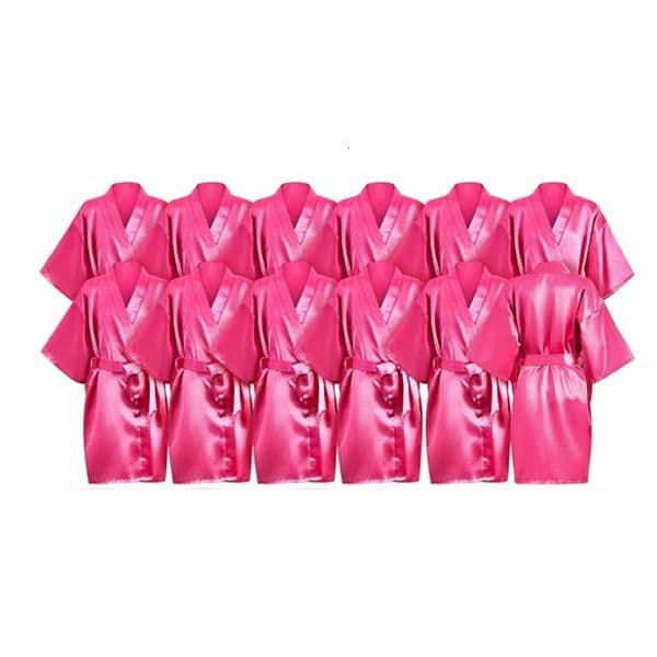Bridesmaids Robes for Women Silk Satin Kimono Short Robe Bulk Bridal Party Getting Ready Outfits Wedding Sleepwear 251202BJ