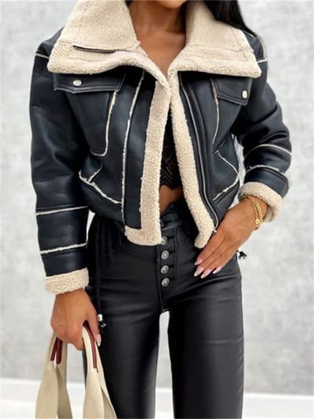 Fashion Women Jackets Autumn Winter Coats Gothic Grunge Long Sleeve Zipper Crop Tops Outerwear Female Windbreaker Harajuku 251202