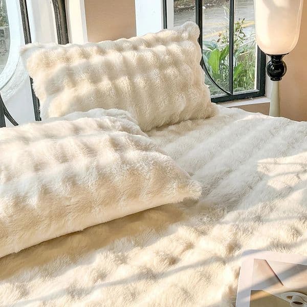 Pillow Case Rabbit Plush Pillowcase 48x74cm 2 pcs Soft Warm Fluffy Long Hair Pillow Cover Decorative Pillow Sham for Beds 251128