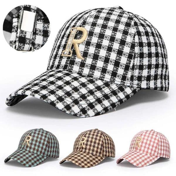 Men Women Cotton Stripe Check Baseball Caps Versatile Autumn and Winter New Fashion British Style Retro Warm Houndstooth J251204