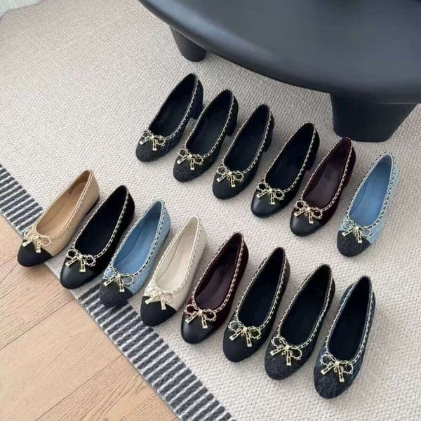 Woman Paris Brand mary jane Black Ballet Flats Quilted Genuine Leather Slip on Ballerina shoes loafer Luxury moccasin Round Toe Ladies jelly Dress Shoe designer shoe