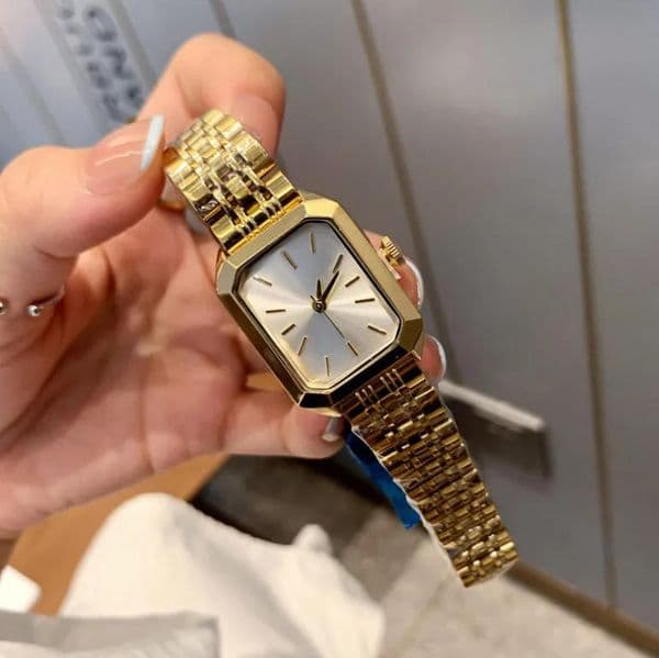 luxury womens watches Top Brand Designer Rectangle lady watch All Stainless Steel band 23mm wristwatches high quality women Birthday Christmas Gifts