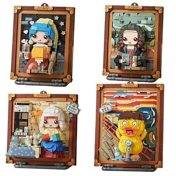 World Famous Oil Painting Building Block Set DIY Creative Assembly Hanging Painting Ornaments Toys Gifts for Adults and Children Y251204