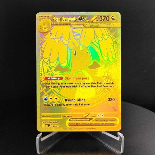 Self Made English MEG Dragonite 295 Evolution Hobby Flash Card Toy L251204S70H