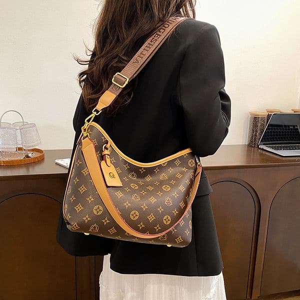 Designer bags free shipping New large capacity retro printed wide shoulder strap women single shoulder bag crossbody bag women T260509