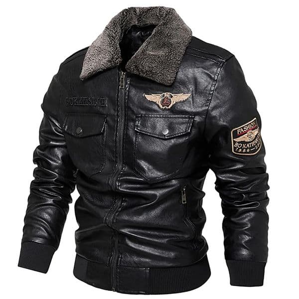 Fleece Fur Collar Windbreaker Coat Male Pu Jacket Men Thick Warm Cashmere Military Bomber Tactical Leather Jackets Mens Outwear 251202