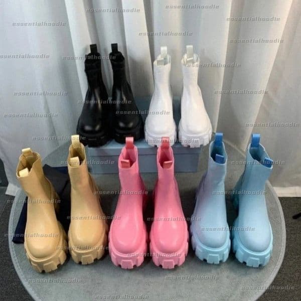 Monolith Boots Ankle Boot Black Designer Brushed Leather Winter Triangle Style fight white brown pink blue woman womens Thick Bottom J1pb#
