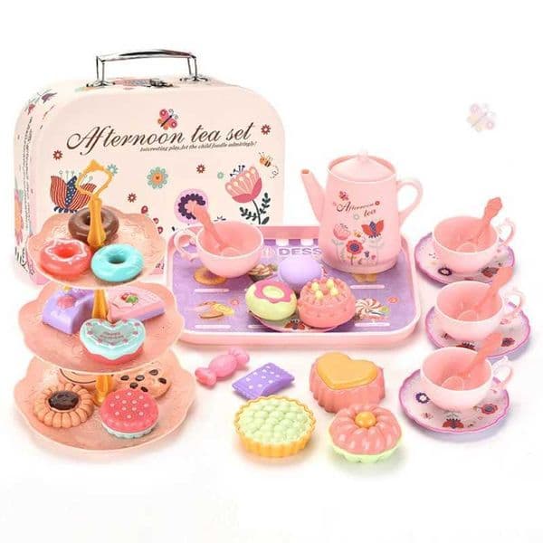 DIY Simulation Tea Food Cake Set Play House Kitchen Afternoon Tea Game Toys Gifts Pretend Play Toy For Children Kids Girls Gift Y251205