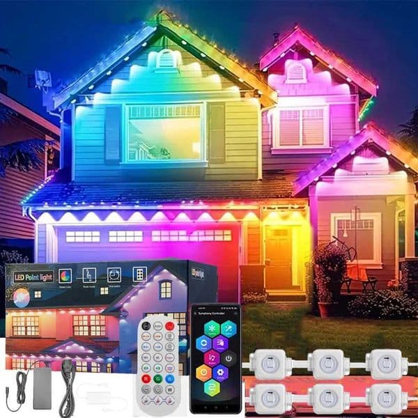 15/30M Permanent Eaves Light LED Smart Outdoor RGBIC strip Lamp w/Remote for Full House Party Christmas Holiday Eaves Light Deco Z251205