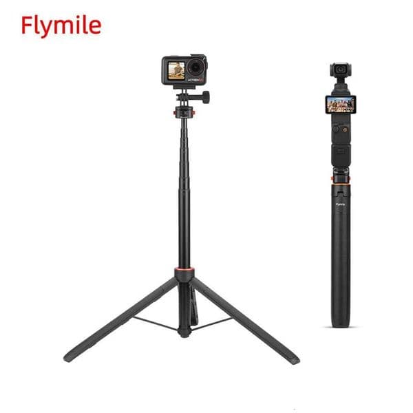 Flymile Portable Tripod for DJI Action 5 Pro/Insta360 X4/Ace Pro 2/ 13 /Pocket 3 Camera 315-163CM Selfie Sticks Accessory M251205