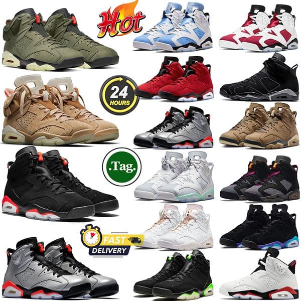 6 6s designer basketball shoes men Olive British Khaki Infrared Bin23 Georgetown UNC Aqua Doernbecher mens trainers outdoor sneakers