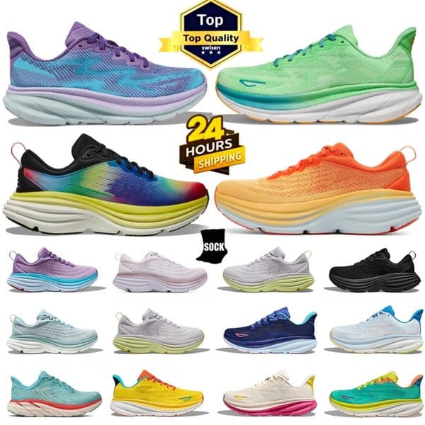 Top Quality Bondi 8 Designer Running shoes Clifton 9 for Women Men Triple Black White Pink orange Jogging Walking Outdoor Sports Sneakers