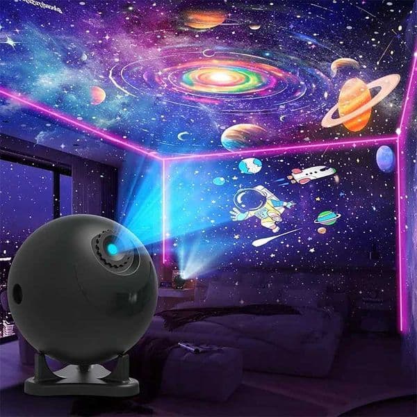 Galaxy Star Projector Night Light 12 Film Discs Ultra HD Projection Whisper-Quiet USB Powered Auto Shut-Off X251205