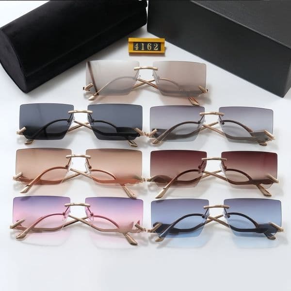 New fashion sunglasses retro metal sunglasses classic frameless sunglasses luxury designer sunglasses outdoor radiation-proof sunglasses with box 4162