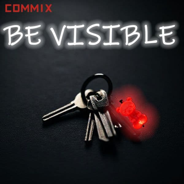 COMMIX--Scarlet Finding Pro,Blinky Red High-Vis Keychain,Alert Tone Emergency Locate,Important Item Anti-Loss Solution