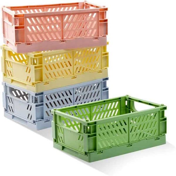 Foldable Plastic Basket Durable He Kitchen Storage Bin Organizer Pantry Storage Basket Bins with Handles For Bathro JAF291 H251205