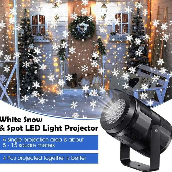 2025 LED USB Snowflake Projector Holiday Lights Christmas Projection Outdoor Lamp Snow Spotlight for New Year Party X251205